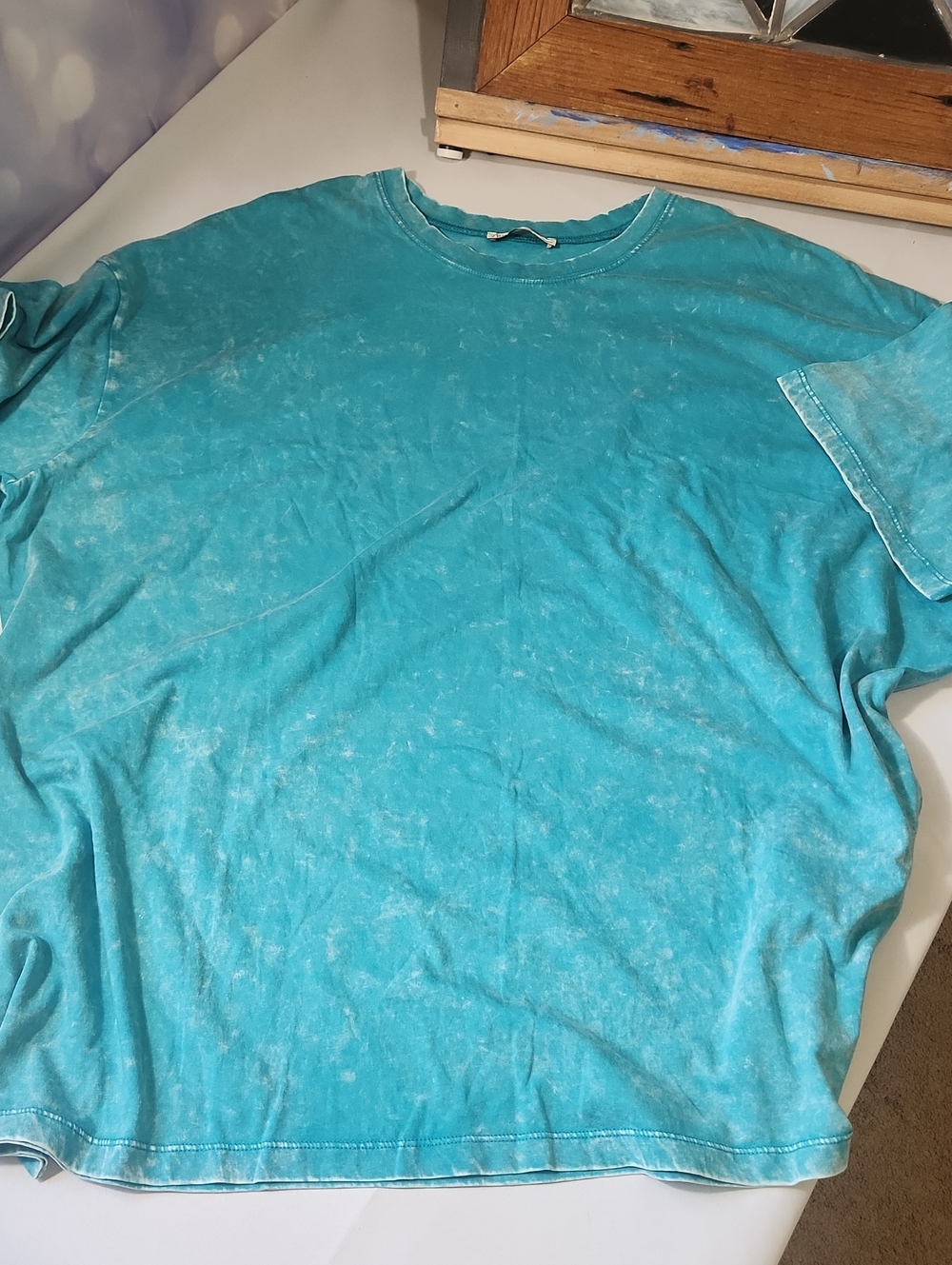 Men's Teal Short-Sleeve Crewneck T‑Shirt (Or Woman's Oversized?)